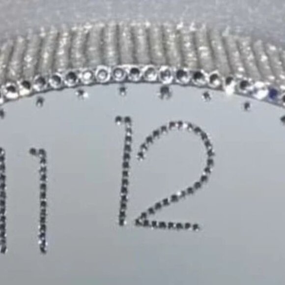 Rhinestone Glam Wall Decor ,Sparkly Decor ,Modern Wall Clock, Unique Wall Clock - Picture 3 of 3